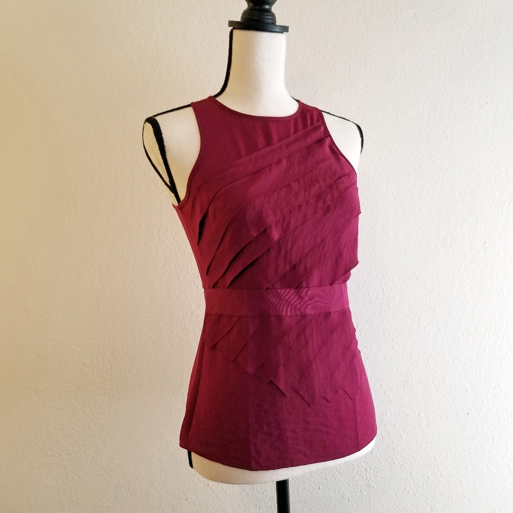 Banana Republic Magenta Layered Shell Top